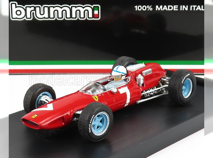 FERRARI F1 158 N 7 Winner German Gp John Surtees 1964 World Champion - With Driver Figure, Red