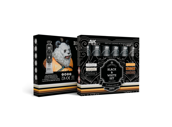 Набор акриловых красок ARTISTIC DENSE - Чёрно-белый / BLACK & WHITE SET – ARTISTIC DENSE ACRYLIC COLOR