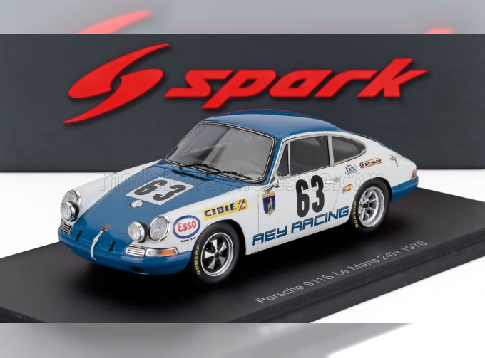 PORSCHE 911s 2253cc Coupe Team Rey Racing №63 24h Le Mans (1970) Jacques Rey - Bernard Cheneviere, White Green