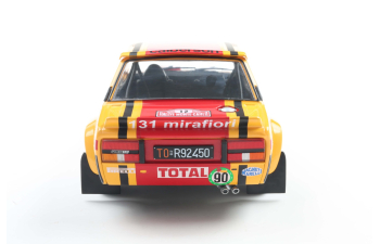 FIAT 131 Abarth Team Calberson №12 7th Rally Montecarlo (1980) Michelle Mouton - Annie Arrii, Yellow Black Red