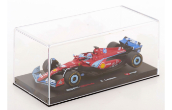 FERRARI F1 Sf-24 Team Scuderia Ferrari №16 3rd Miami Gp (2024) Charles Leclerc - With Pilot And Showcase, Red Black Light Blue