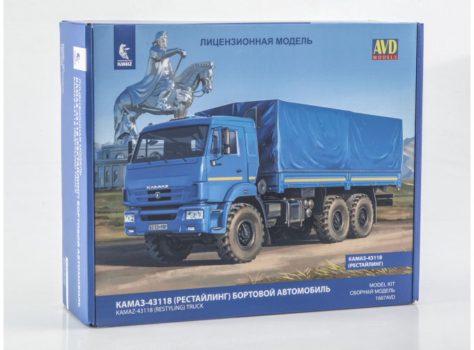 Сборная модель Камский грузовик 43118 6x6 бортовой с тентом (рестайлинг)