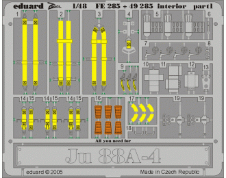 Цветное фототравление для Ju 88A-4 interior