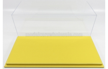 VETRINA DISPLAY BOX Molhouse Base In Pelle Gialla - Leather Base Yellow - Lungh.lenght Cm 51 X Largh.width Cm 24 X Alt.height Cm 19 (altezza Interna 15.3 Cm ), Plastic Display