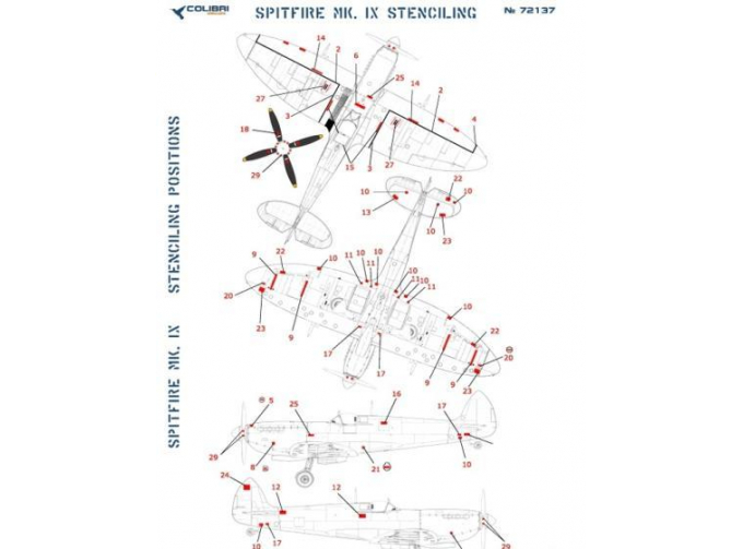 Декаль Spitfire Mk. IX Stenciling