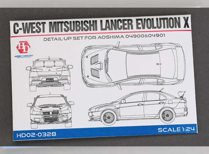 Фототравление C-WEST Mitsubishi Lancer Evolution X Detail-UP Set для моделей A 04900&04901 （PE+Metal parts+Resin）