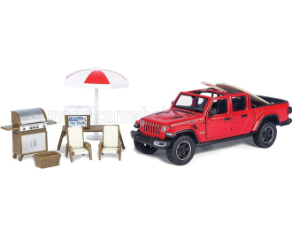 JEEP Gladiator Rubicon Pick-up Open Top With Camping Accessories (2021), Red