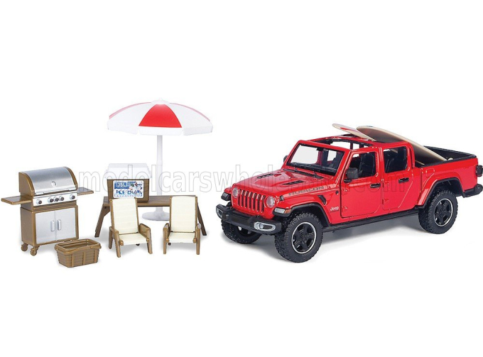 JEEP Gladiator Rubicon Pick-up Open Top With Camping Accessories (2021), Red