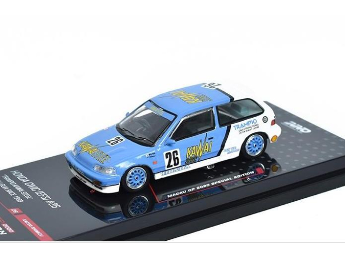 HONDA Civic EF3 No.26 Trampio Kawai Steel Macau Guia Race (1989), blue / white
