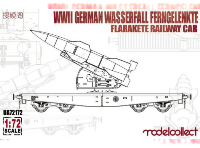 Сборная модель Немецкая ракетная установка на железнодорожной платформе