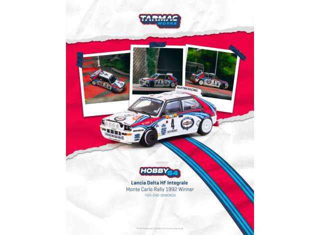 Lancia Delta HF Integrale #4 Didier Auriol/Bernard Occelli Monte Carlo Rally Winner, white/red/blue 1992