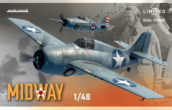 Сборная модель истребитель F4F-3 и F4F-4 Wildcat, MIDWAY комбо (2 в 1)