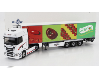 SCANIA R460 Truck Semi-frigo Saveol Transport (2016), White Red Green Yellow