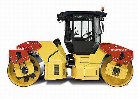 DYNAPAC CC424 with Cabin (асфальтоукладчик), yellow