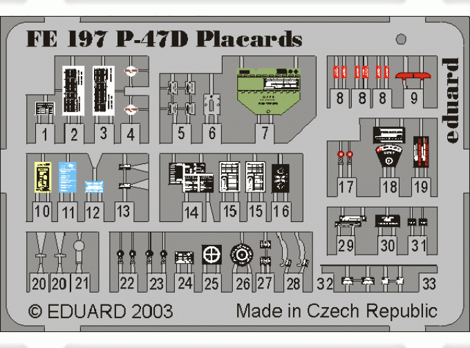 Цветное фототравление для P-47D placards