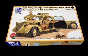 Сборная модель DAK “Topolino” (German/Italian) Light Staff Car w/Crew & IF8 Infantry Cart