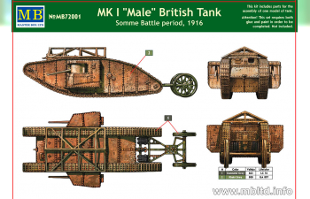 Сборная модель Британский танк Mk I "Male"