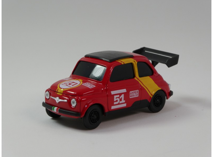 FIAT Nuova 500, red/yellow/black