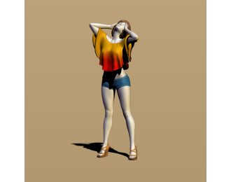 Фигура Девушка в раздумье, окрашенная