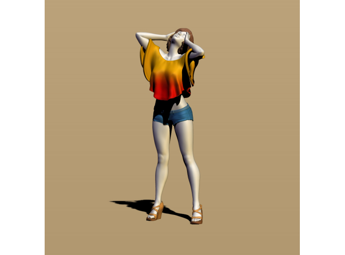 Фигура Девушка в раздумье, окрашенная