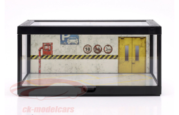 Diorama Single display case black with LED lighting for scale 1:18 / 1:24 Triple9, black / transparent
