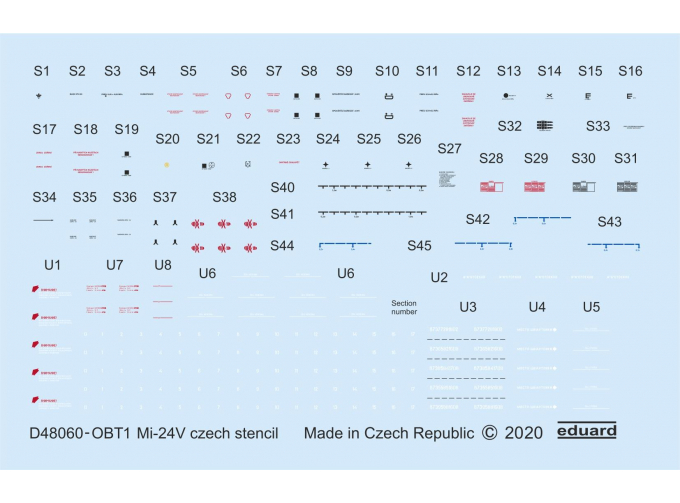 Декаль для Mi-24V stencils Czech