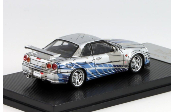 NISSAN Skyline GT-R R34 V-Spec, silver/blue