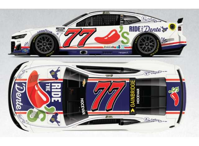 Chevrolet #77 Carson Hocevar *Chili`s Ride The `Dente*, red/white/blue 2025