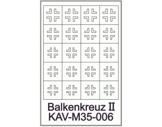 Маска окрасочная Тактические знаки Balkenkreuz (балочный/немецкий крест) ТИП II на технике Германии времен 1943-1945гг