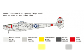 Сборная модель LOCKHEED MARTIN P-38j Lightning Caccia Airplane 1939