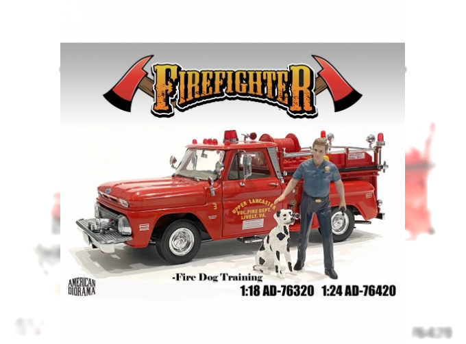 FIGURES FIREFIGHTERS - FIRE DOG TRAINING, 2 TONE BLUE