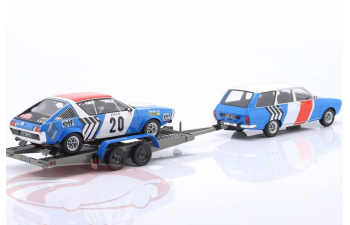 RENAULT R17 Gordini #20 Rallye Monte Carlo Jean-François Piot, Jean De Alexandris + Renault R12 Gordini Break Station wagon + Trailer (1975)