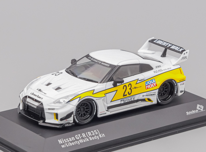 NISSAN 35gt-rr Lb-silhouette №23 Works Liberty Walk (2020), white / yellow / black