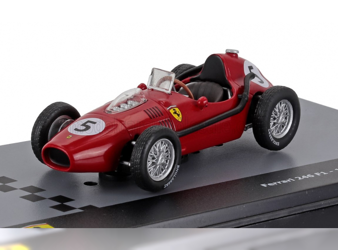 FERRARI F1 Dino 246 №5 World Champion Season (1958) Mike Hawthorn - Con Vetrina - With Showcase, Red