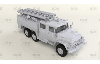 Сборная модель Чернобыль №2 Огнеборцы (АЦ-40-137А, 4 фигуры и картонная подставка с фоном)