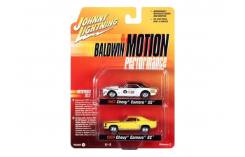 CHEVROLET Camaro SS (1967)White Baldwin Motion Performance + CHEVROLET Camaro SS (1969), yellow
