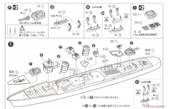 Сборная модель IJN Japanese Destroyer Shiranui Waterline Model Kit WWII