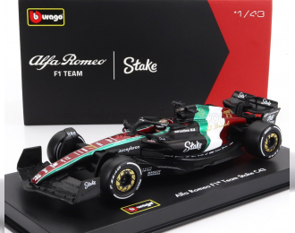 ALFA ROMEO F1 C43 Team Stake N77 Monza Italy Gp (2023) Valtteri Bottas - With Pilot And Showcase, Black Red White Green