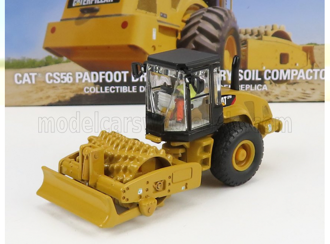 CATERPILLAR Catcs56 Rullo Vibrante Monotamburo - Schiacciasassi - Stone Crusher Roll - Padfoot Drum Vibratory Soil Compactor, Yellow Black