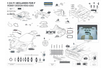 Набор для доработки Mclaren F1 Detail-up Set для моделей F（PE+Resin）