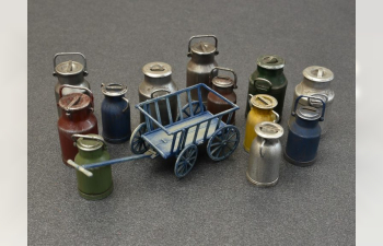 Сборная модель Аксессуары MILK CANS WITH SMALL CART