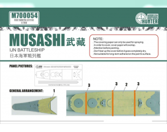 Маска окрасочная IJN BATTLESHIP MUSASHI (FOR TAMIYA 31114)