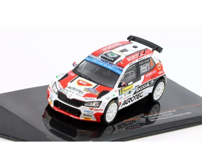 SKODA Fabia Rally2 Evo Team Agrotech Skoda №4 Winner Rally Barum (2022) Jan Kopecky - Jan Hlousek, White Red Black