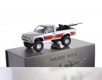 TOYOTA Hilux Single Cab 4WD (RN80) with Machine Gun, silver