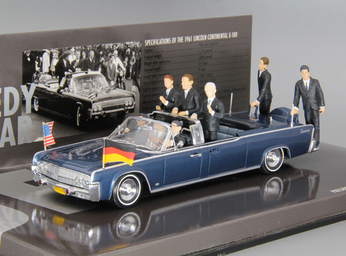 LINCOLN Сontinental Presidental Parade Vehicle X-100 Berlin (1963) J.F.Kennedy/W.Brand/K.Adenauer, blue