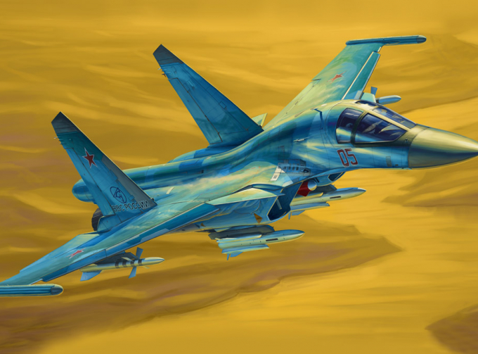 Сборная модель Самолет Russian Su-34 Fullback Fighter-Bomber