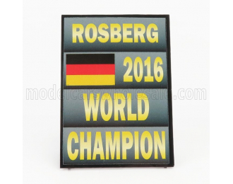 ACCESSORIES F1 World Champion Plate Pit Board - Mercedes Gp W07 Hybrid Amg Petronas №6 Season (2016) Nico Rosberg, Grey Black Yellow