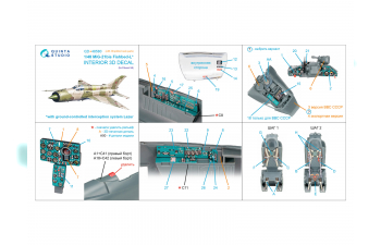 3D Декаль интерьера кабины МиГ-21БИС Ранний (с системой Лазурь-М) (Eduard) (с 3D-печатными деталями)