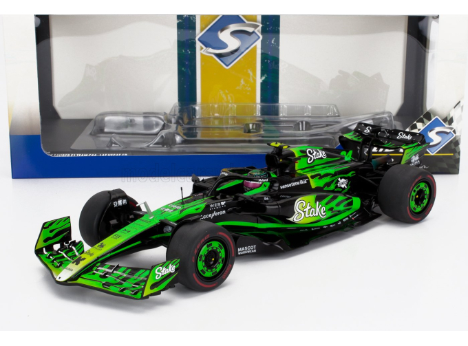 SAUBER F1 C44 Team Stake Kick №24 Las Vegas Usa Gp (2024) Zhou Guanyu, Green Black