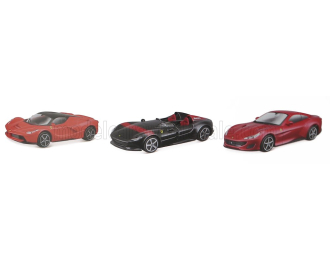 Набор из трех моделей FERRARI Monza SP2 - Portofino - LaFerrari (2013), orange/black/red